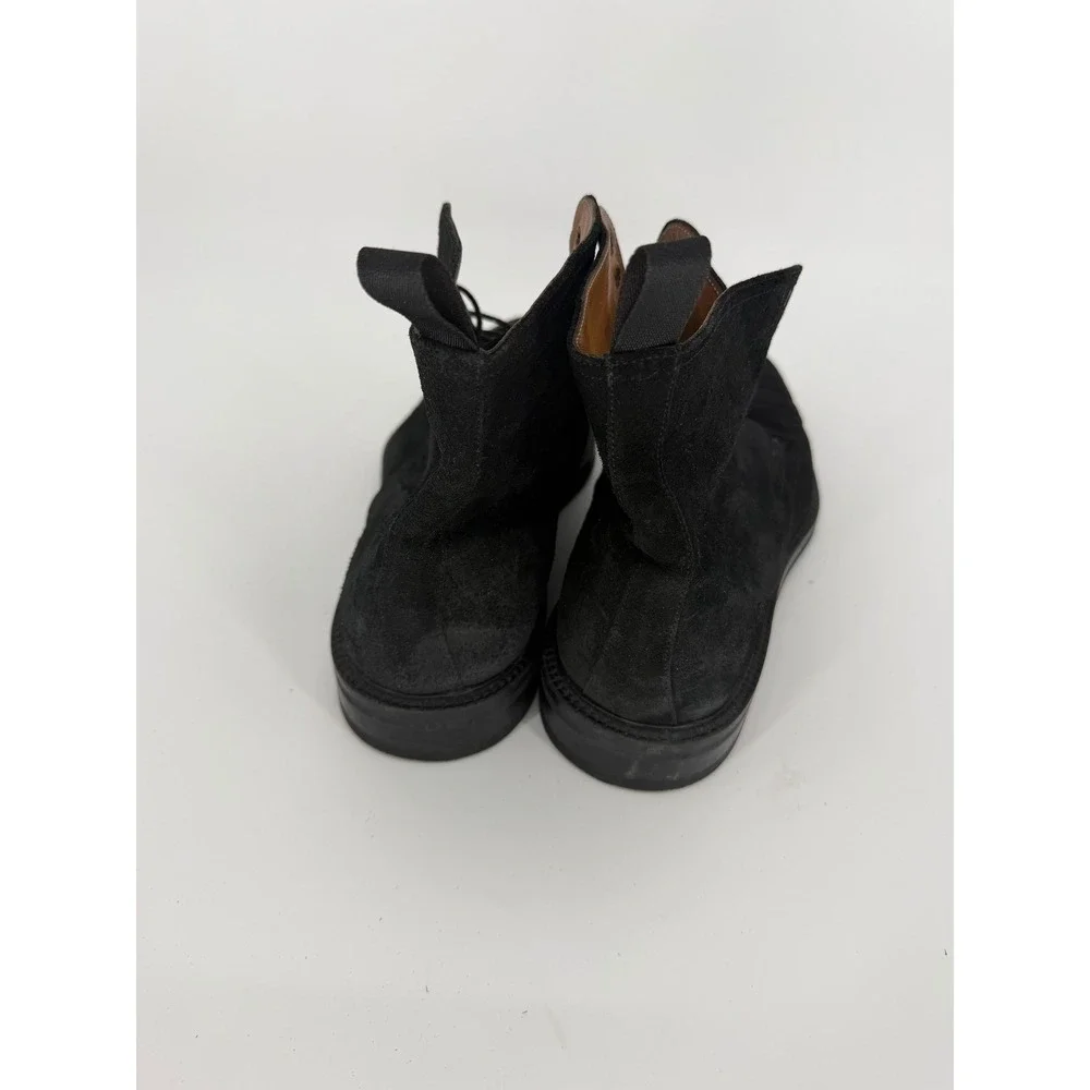 Barneys New York Mens Black Suede Cap Toe Combat Boots Made in Italy Size 12